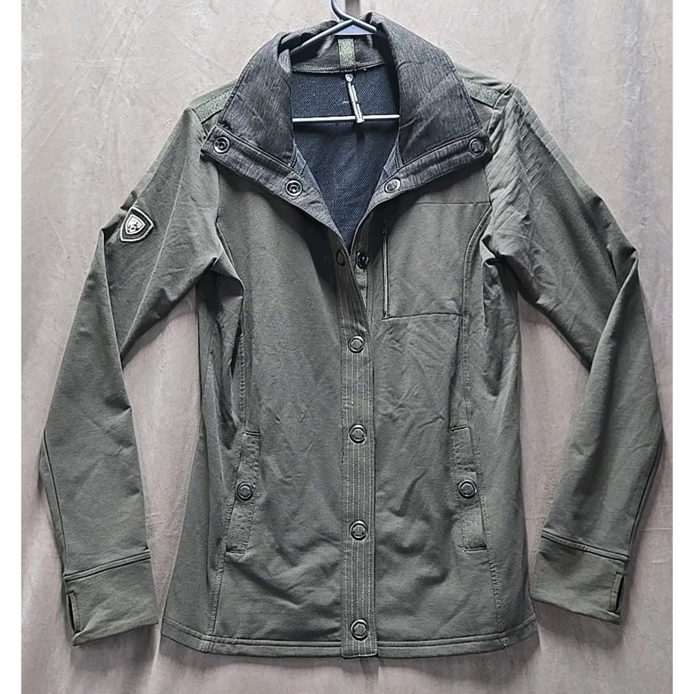 Kuhl Women Krush Jacket Performance Stretch Snap Olive Green 4234 Size M